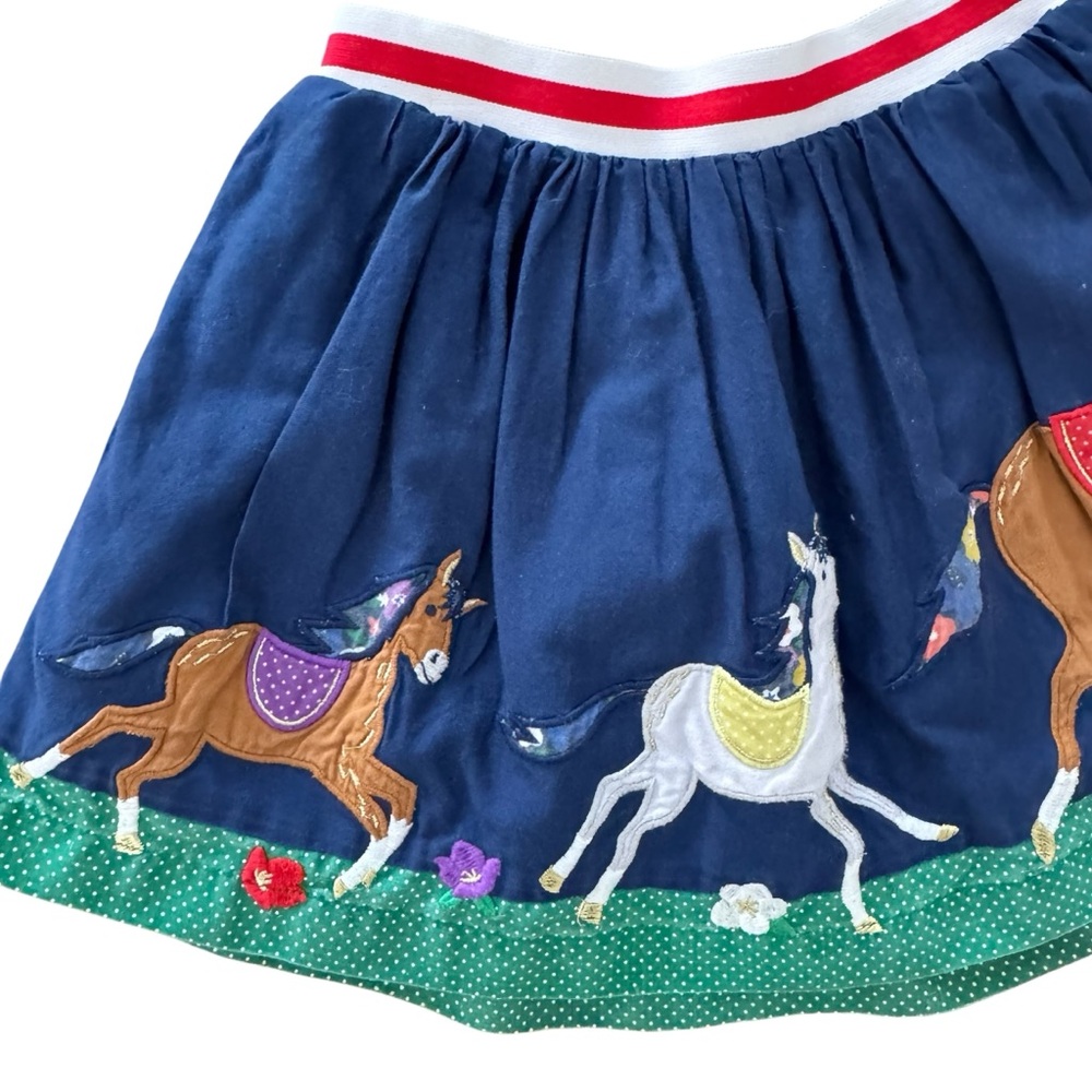 Mini Boden Navy Horse Applique Skirt size 4/5 - Picture 5 of 10